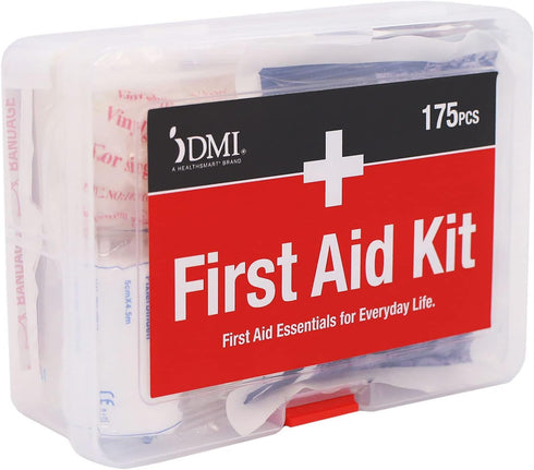 DMI 175-Piece First Aid Kit for Minor Injuries, Cuts and Scrapes, All-Purpose, Portable and Convenient, Includes Bandages, Injury Treatment, Dress...